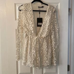 Misguided White Lace Romper Women’s